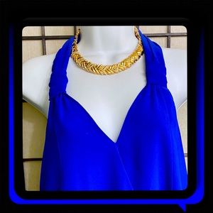 Like New Gorgeous Electric Blue Cross Front Blouse